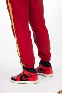 Nabil calf dressed red athletic track pants red black high-top…